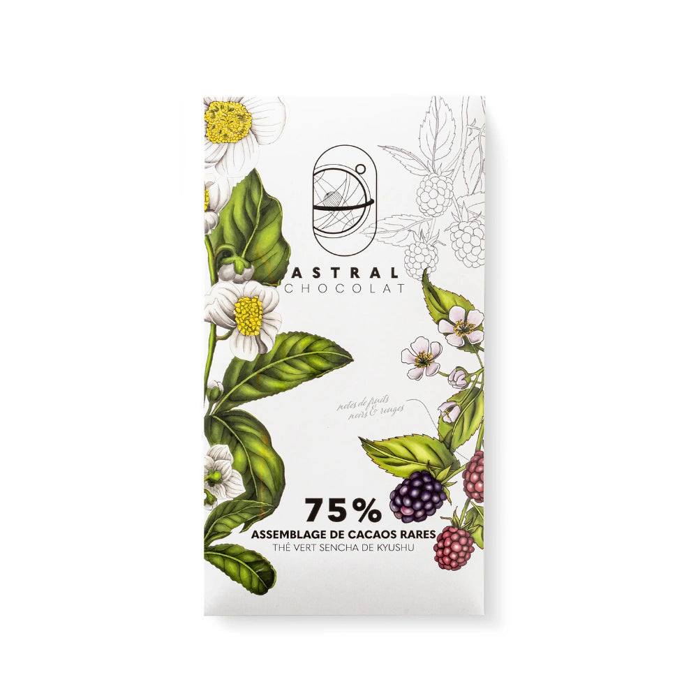 chocolat au thé, thé sencha, thé asie, chocolat 75% thé vert sencha de kyushuu, chocolat infusion