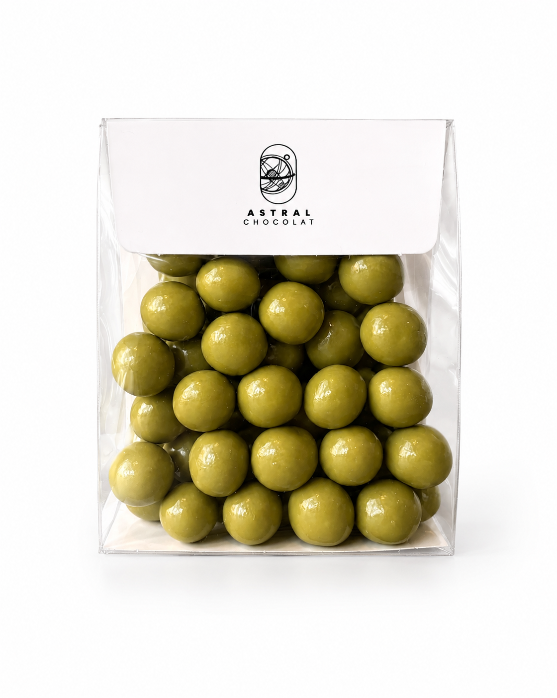 Billes soufflées enrobées de Chocolat Blanc Matcha