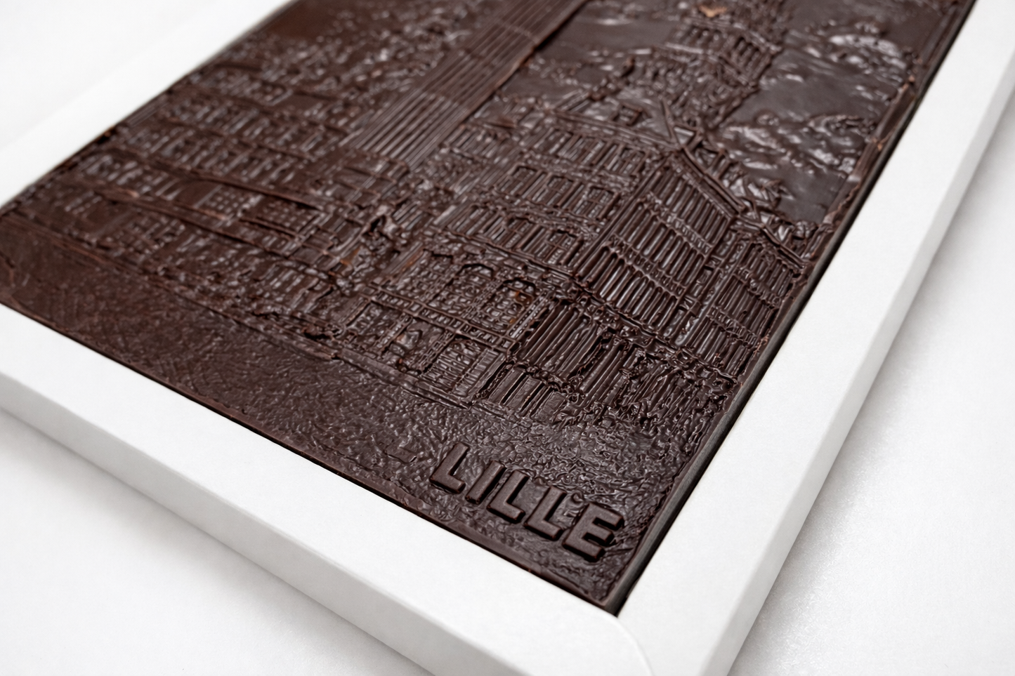 Tablette Lille chocolat noir 70% & praliné amandes-noisettes caramel