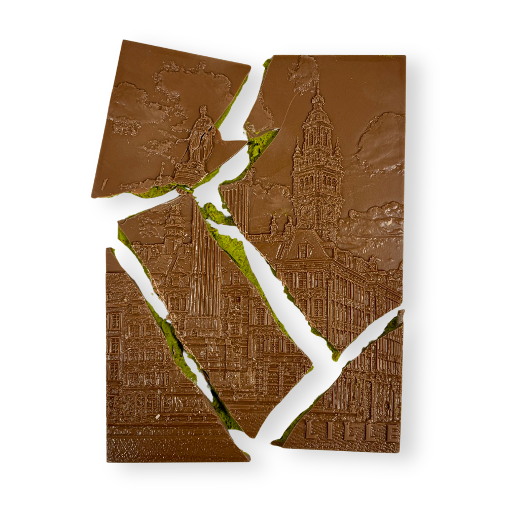 Tablette Dubaï chocolat au lait 36% & praliné pistache