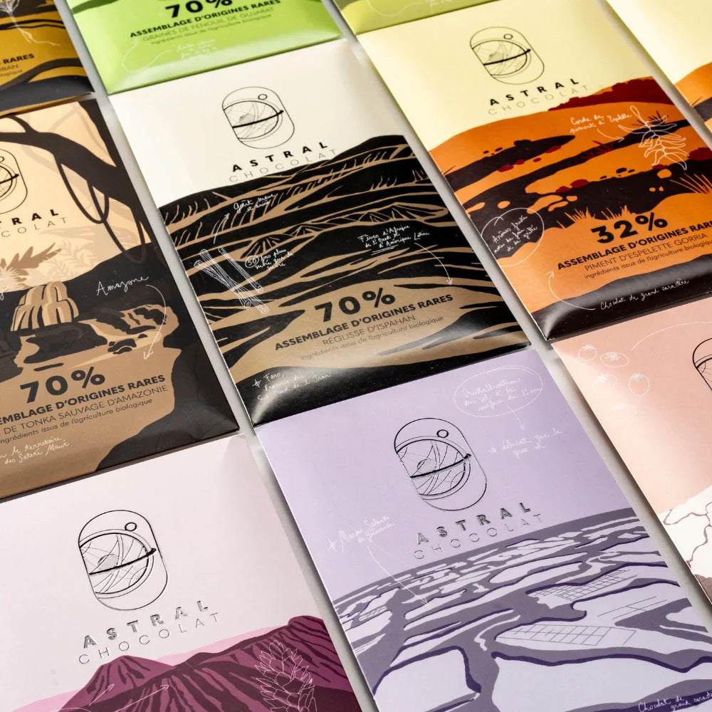 Tablettes de chocolat, épices, chocolat noir, chocolat au lait, saveurs audacieuses, créations gourmandes, mariage épices-cacao, exploration gustative, notes épicées, plaisir unique, collection originale