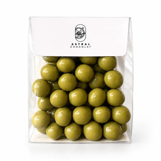 Billes soufflées enrobées de Chocolat Blanc Matcha