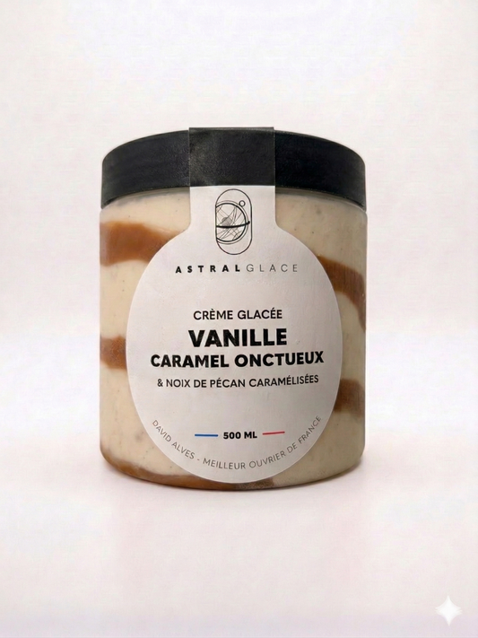 Crème glacée - Vanille, Caramel onctueux & Noix de Pécan caramélisées