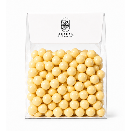 Mini billes soufflées enrobées de Chocolat Blanc Citron