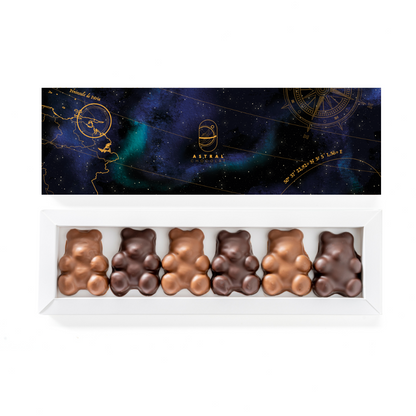 Coffret de 6 Oursons Guimauves Vanille (Lait / Noir / Mixte)