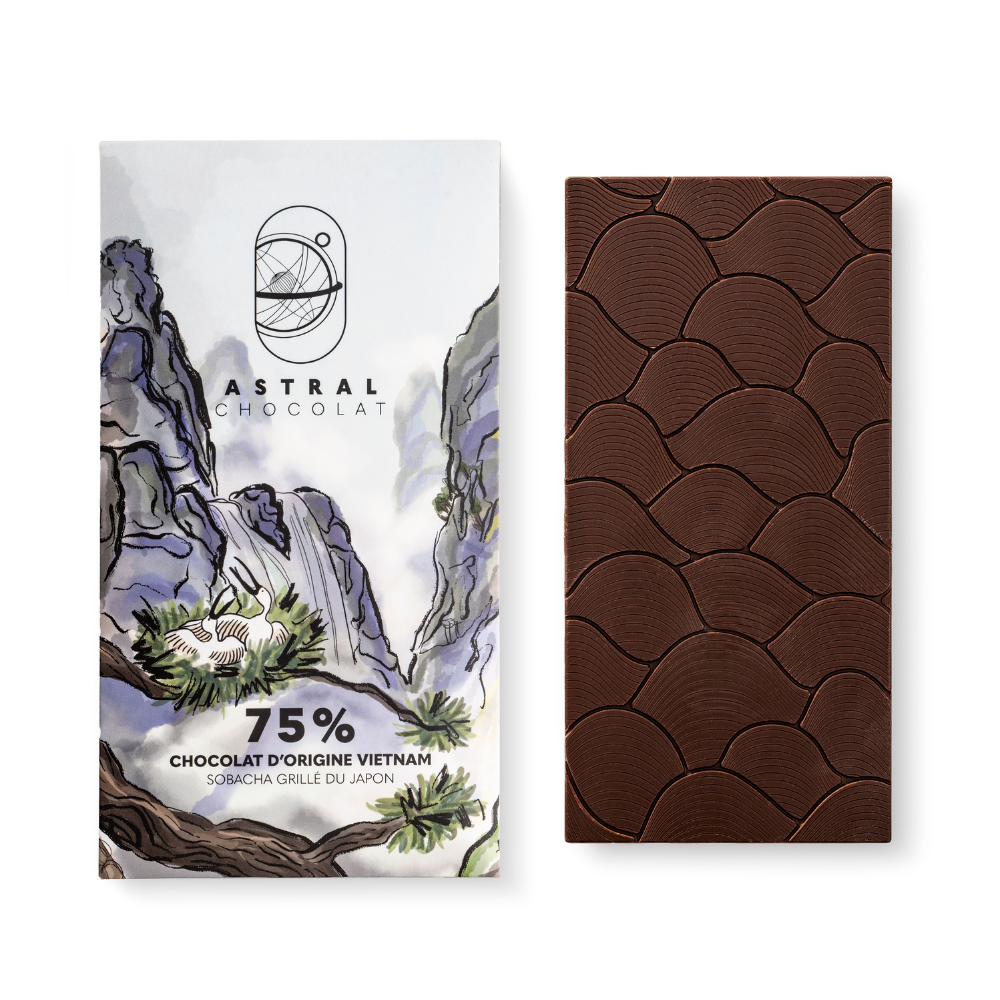 Chocolat d'origine Vietnam 75% - Sobacha grillé du Japon