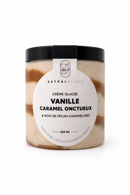 Crème glacée - Vanille, Caramel onctueux & Noix de Pécan caramélisées