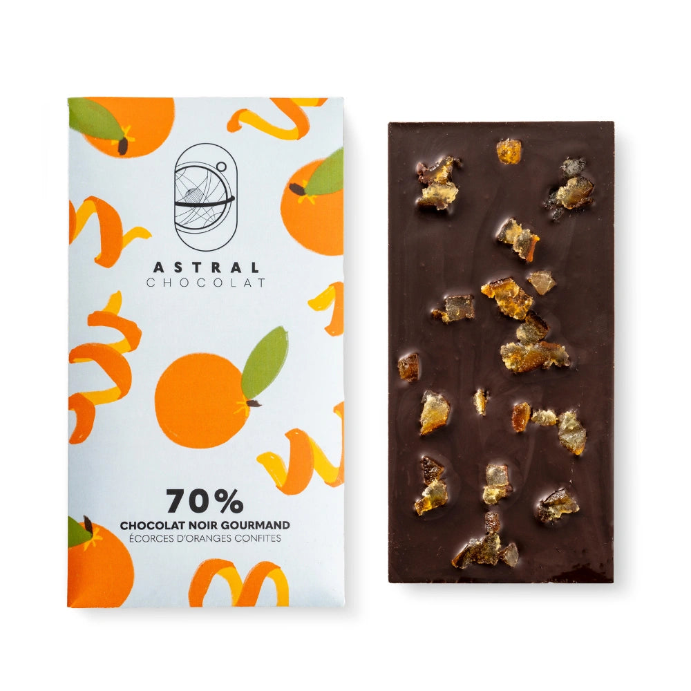 chocolat noir 70% oranges confites artisanal a offrir meilleur chocolat du monde astral chocolat